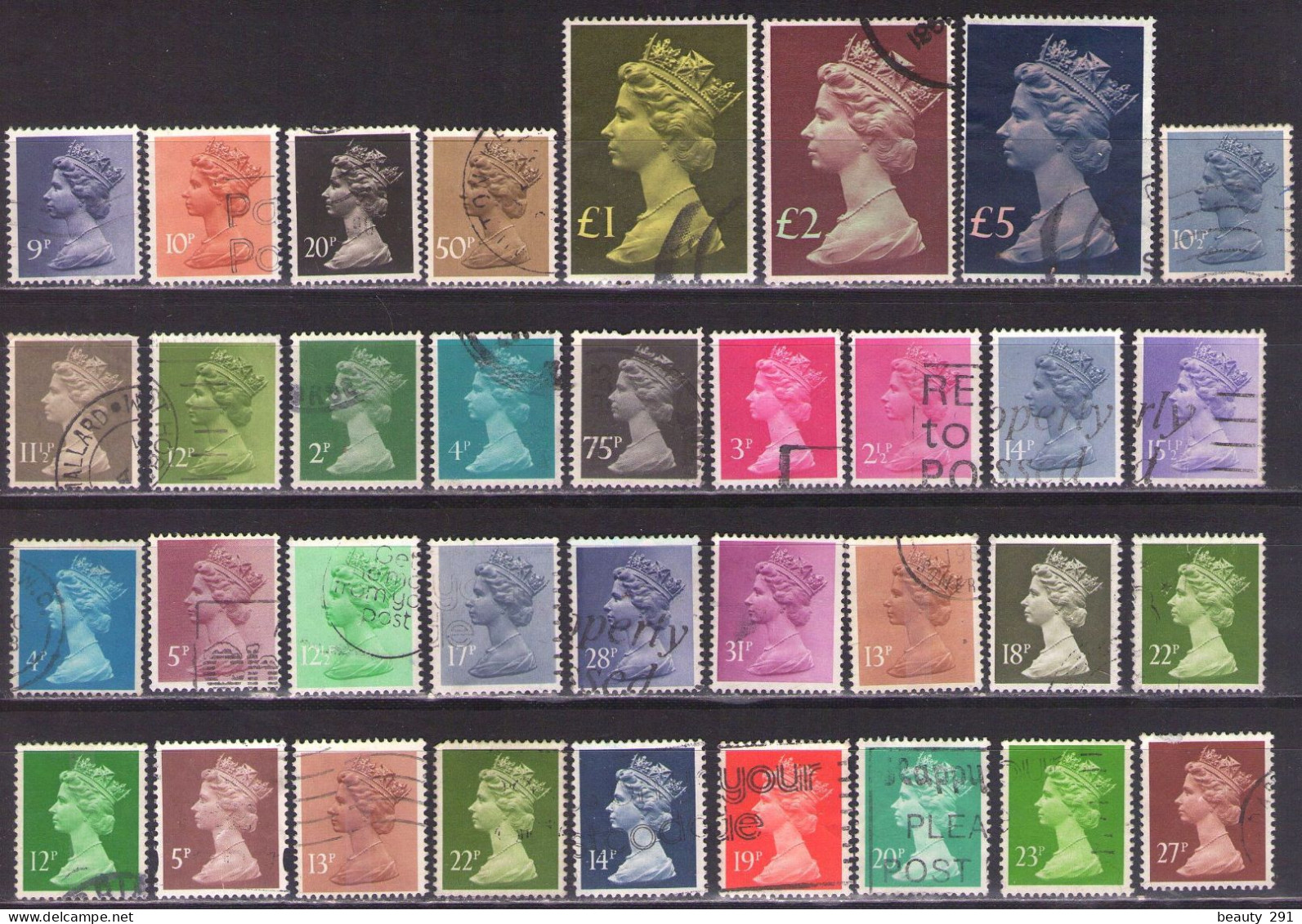 Great Britain 1967 - 2000   Queen Elizabeth - 118 Stamps,all Different - Definitives - Otros & Sin Clasificación