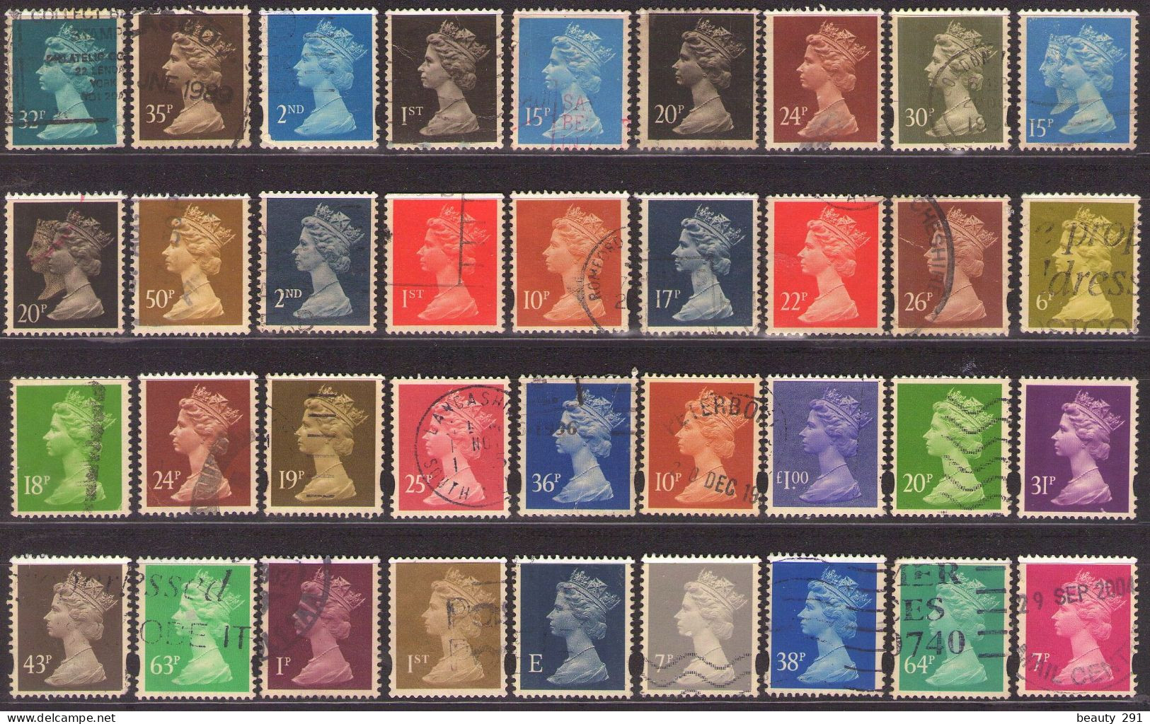 Great Britain 1967 - 2000   Queen Elizabeth - 118 Stamps,all Different - Definitives - Otros & Sin Clasificación