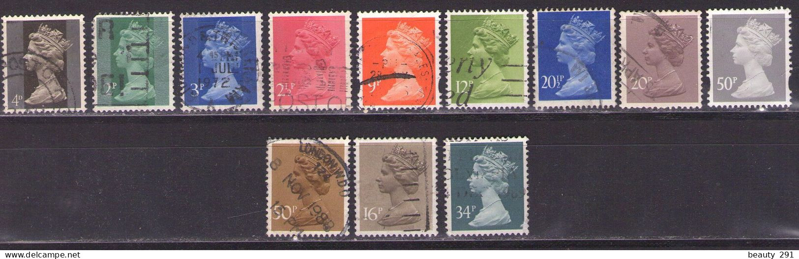 Great Britain 1967 - 2000   Queen Elizabeth - 118 Stamps,all Different - Definitives - Autres & Non Classés