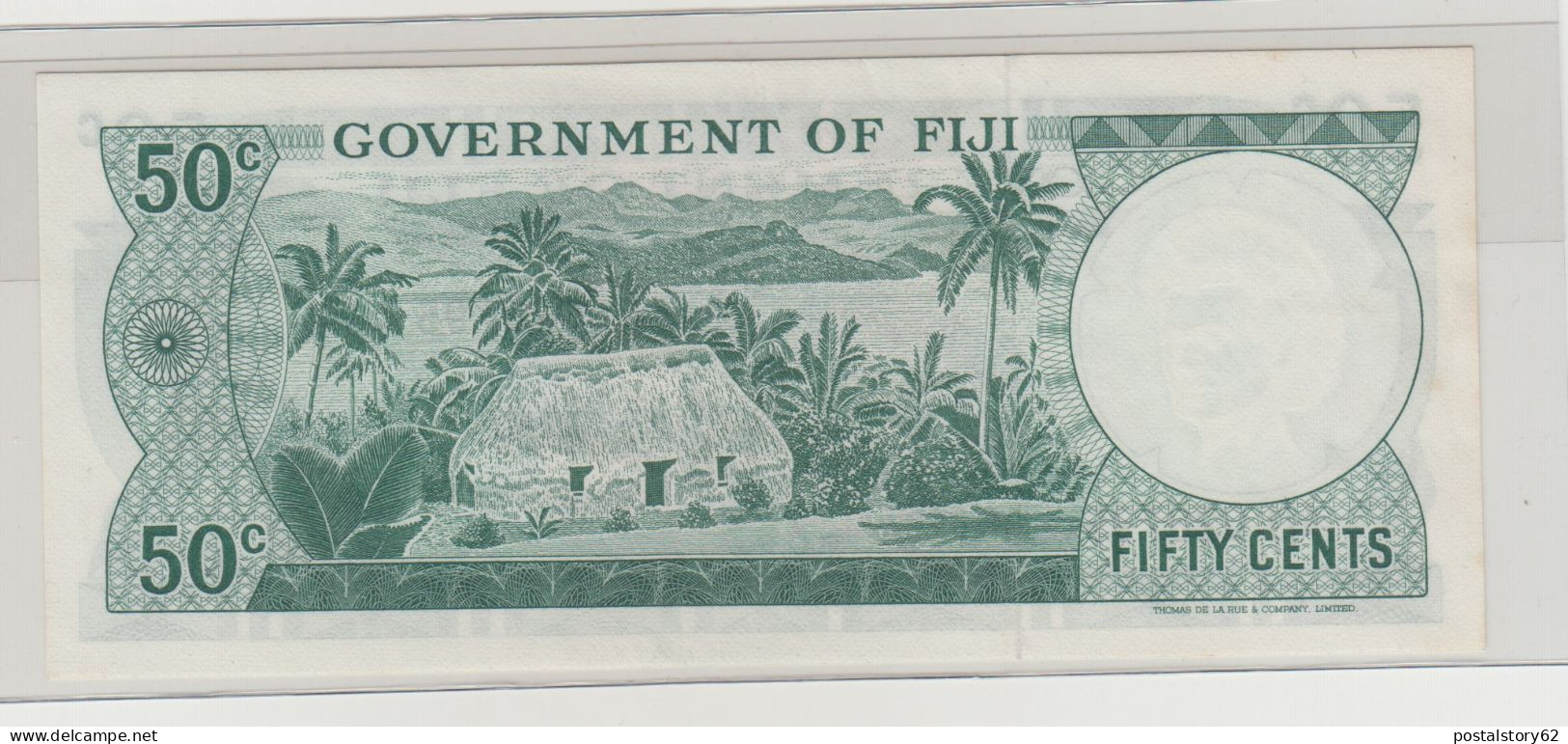 Fiji Government, Banconota " Fifty Cents " ( 50 Cent. ) Elizabeth II Pick 58a Anno 1969 - Fidji