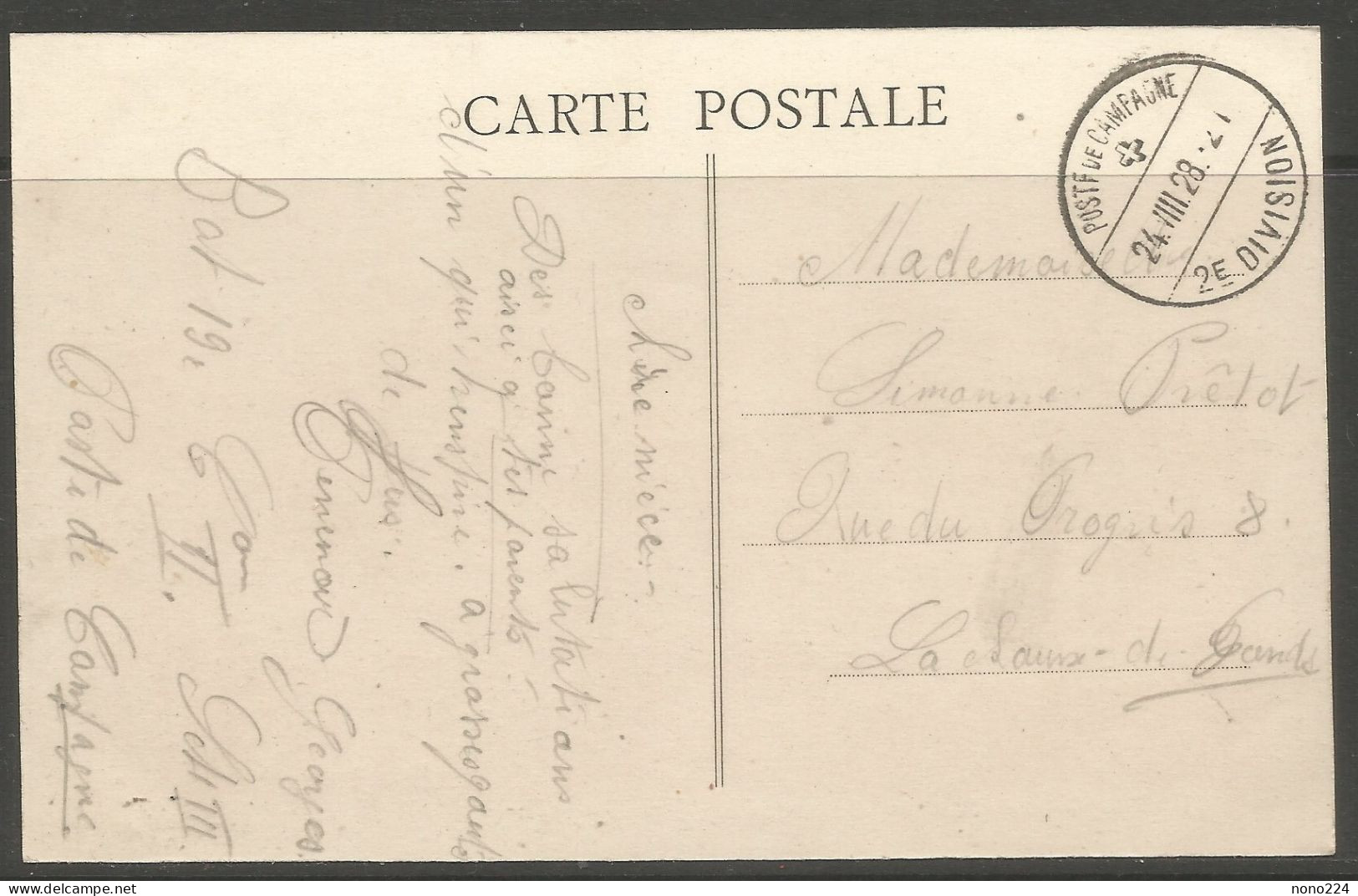 Carte P De 1928 ( Lignières / Hôtel De La Poste ) - Lignières