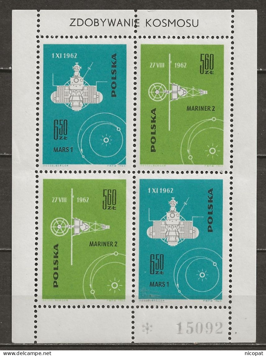 POLAND MNH ** 1310-1311 En Feuillet CONQUETE DE L'ESPACE - Feuilles Complètes