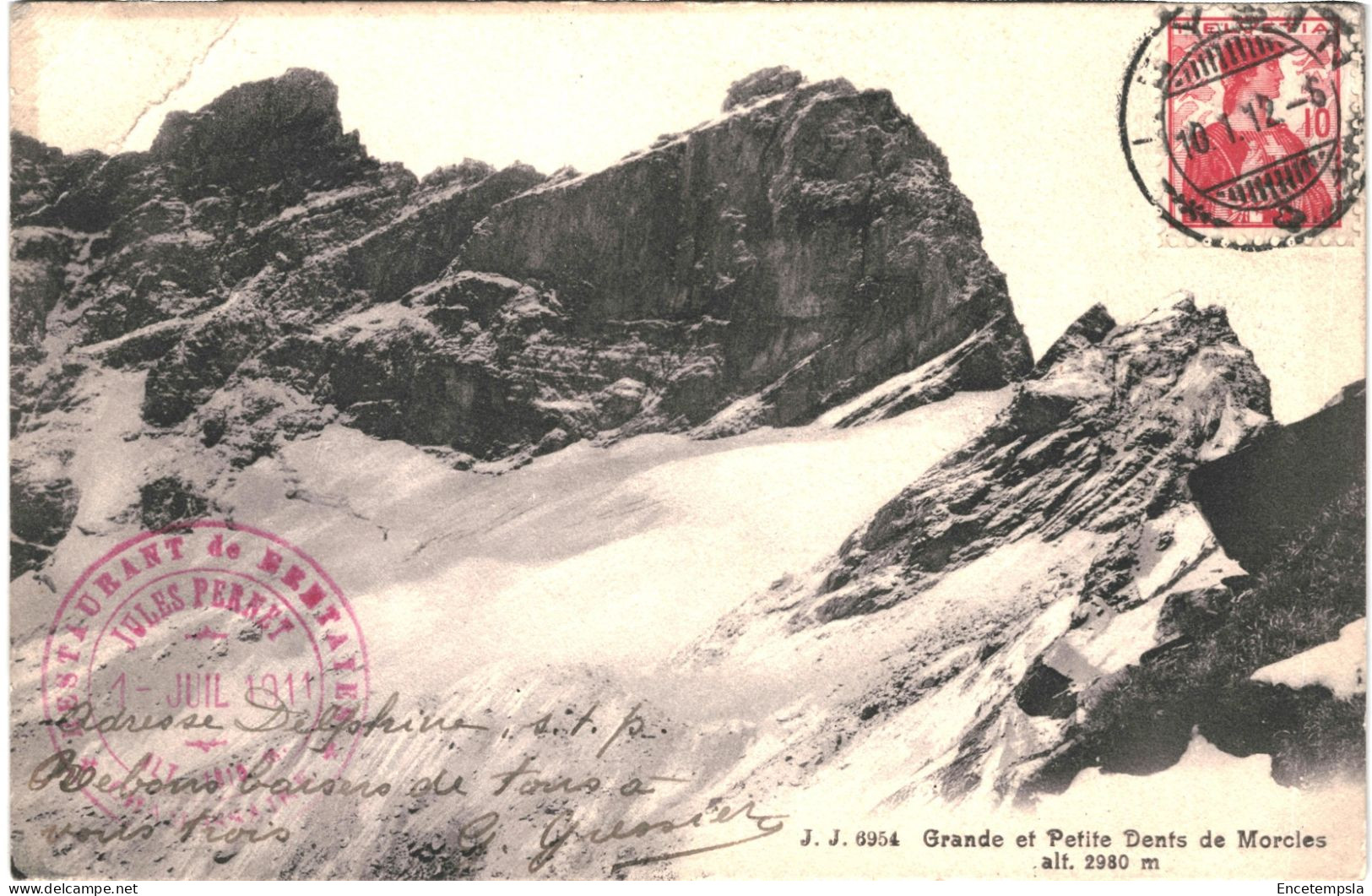 CPA Carte Postale  Suisse  Lavey-Morcles  Grande Et Petite Dent De Morcles 1912 VM70816 - Lavey