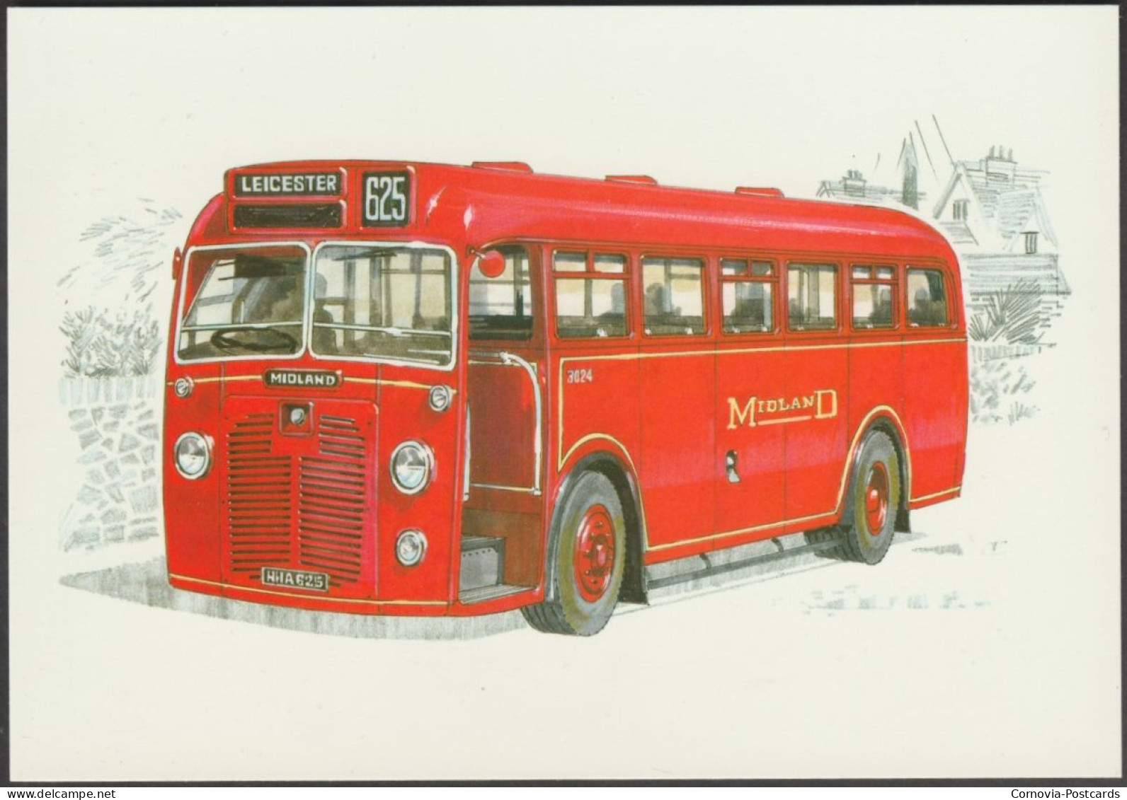 Midland Red S10 Bus - Golden Era Postcard - Bus & Autocars