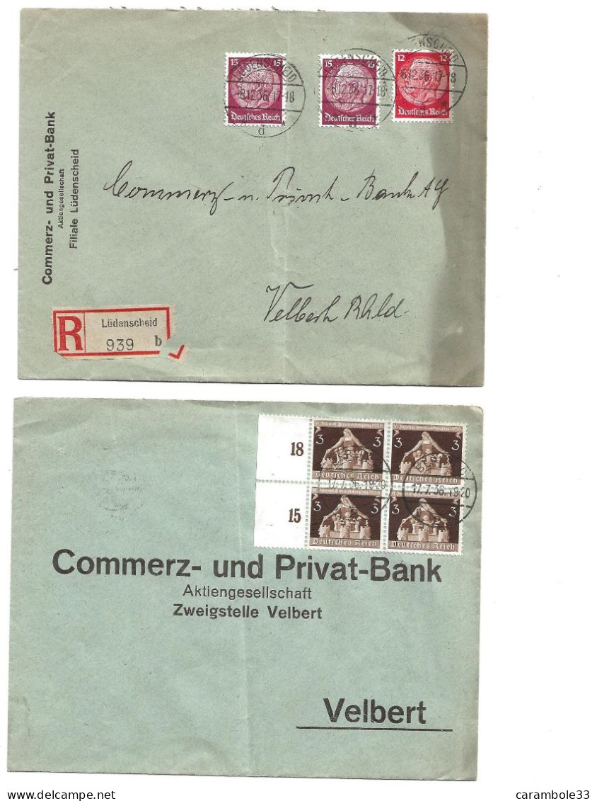 ALLEMAGNE Troisième Reich 1938 /      ENVELOPPE    COMMERZ-UND PRIVAT-BANK - Covers