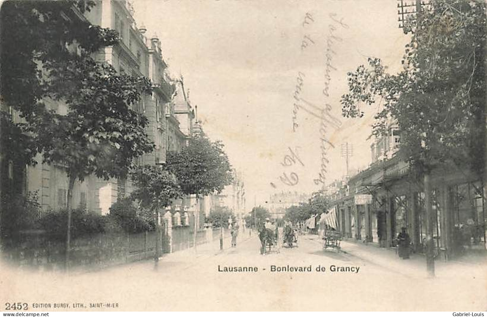 Lausanne Boulevard De Grancy Attelage 1904 - Grancy