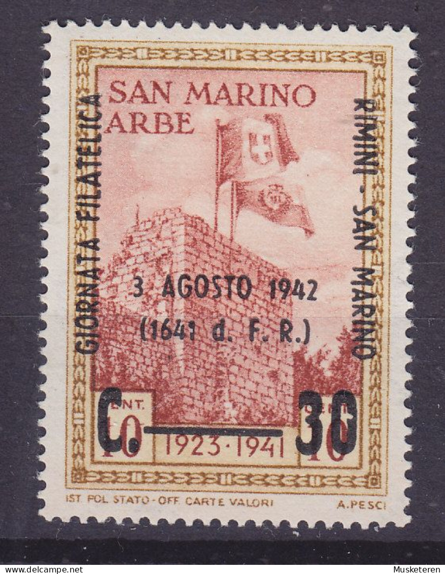 San Marino 1942 Mi. 256, Internationale Briefmarkenausstellung Rimini, ERROR Variety 'Broken '0' In 30, MNH* - Abarten Und Kuriositäten