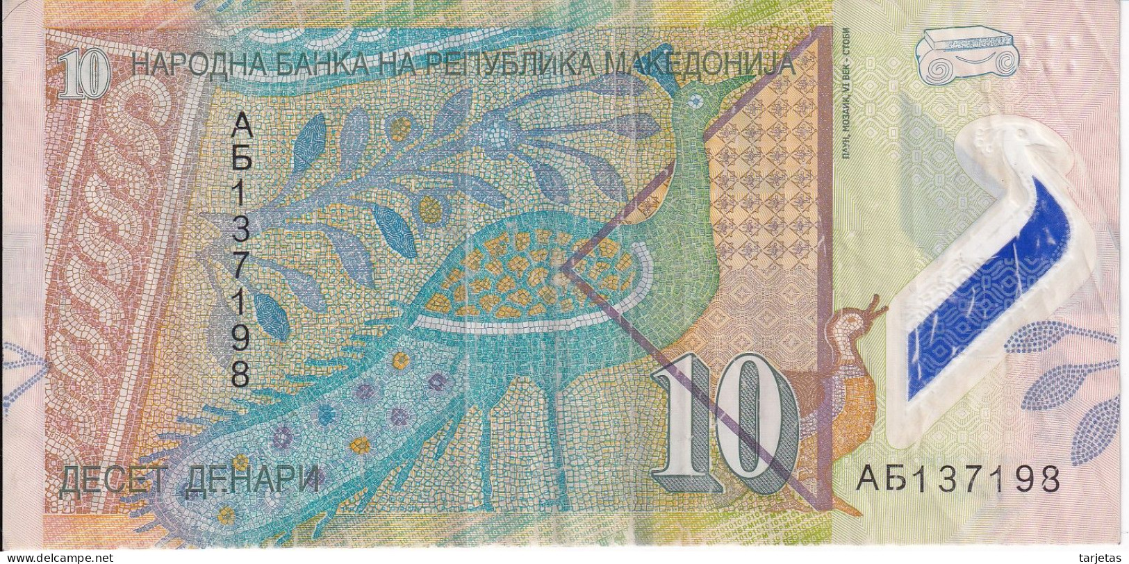 BILLETE DE MACEDONIA DE 10 DENARI DEL AÑO 2018 (BANKNOTE) - Macédoine Du Nord