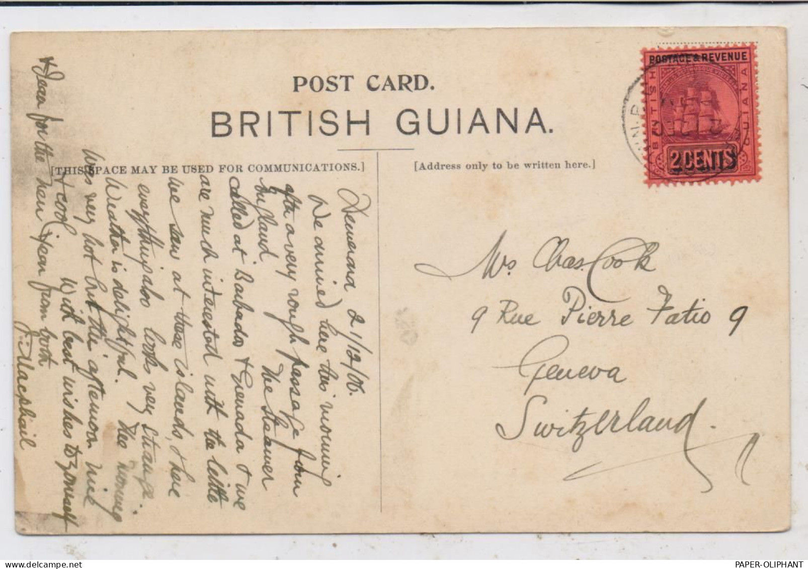 BRITISH - GUAYANA - GEORGETOWN, Botanic Gardens, 1906, Oberflächenmängel - Guyana (ex-Guyane Britannique)