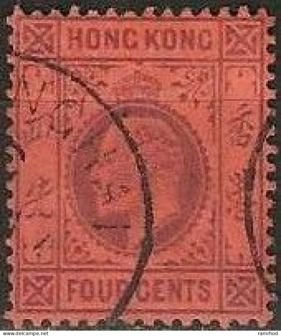 HONG KONG 1903 King Edward VII - 4c. - Purple/red FU - Usados