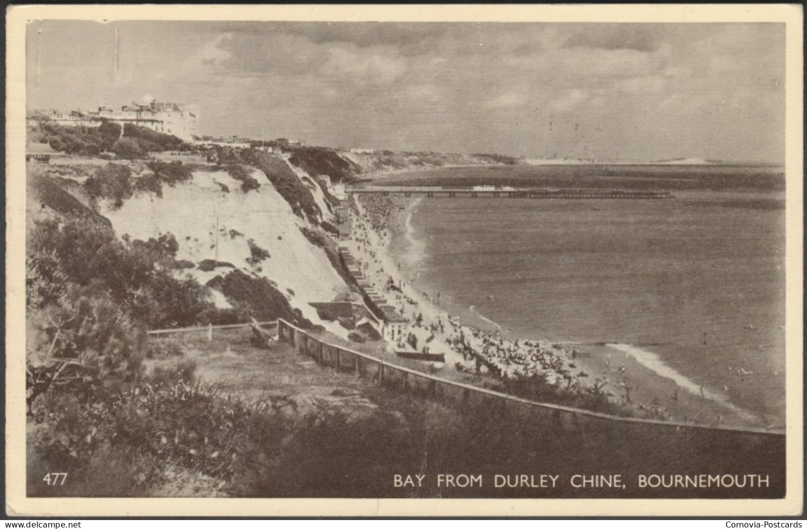 Bay From Durley Chine, Bournemouth, Hampshire, 1956 - Postcard - Bournemouth (hasta 1972)