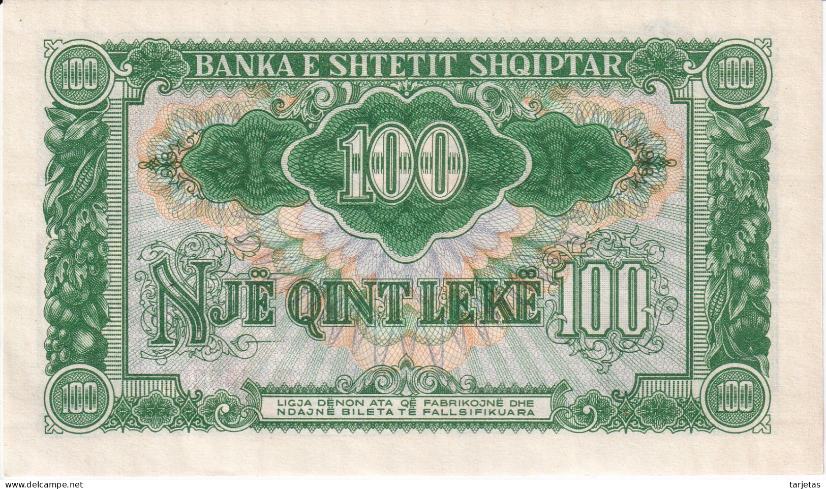 BILLETE DE ALBANIA DE 100 LEKE DEL AÑO 1957 SIN CIRCULAR (UNC)  (BANKNOTE) - Albanie