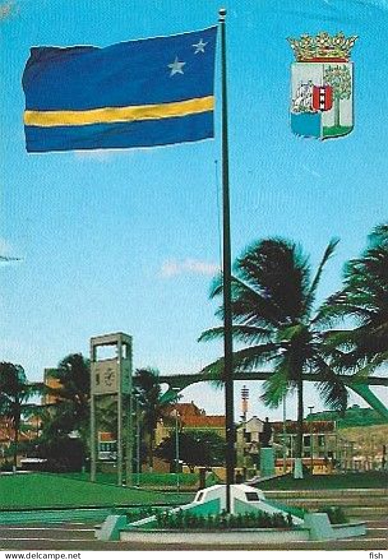 Curaçao & Marcofilia, Curaçao, Flag And Coat Of Arms Cascais Portugal 1985 (7979) - Curaçao, Nederlandse Antillen, Aruba