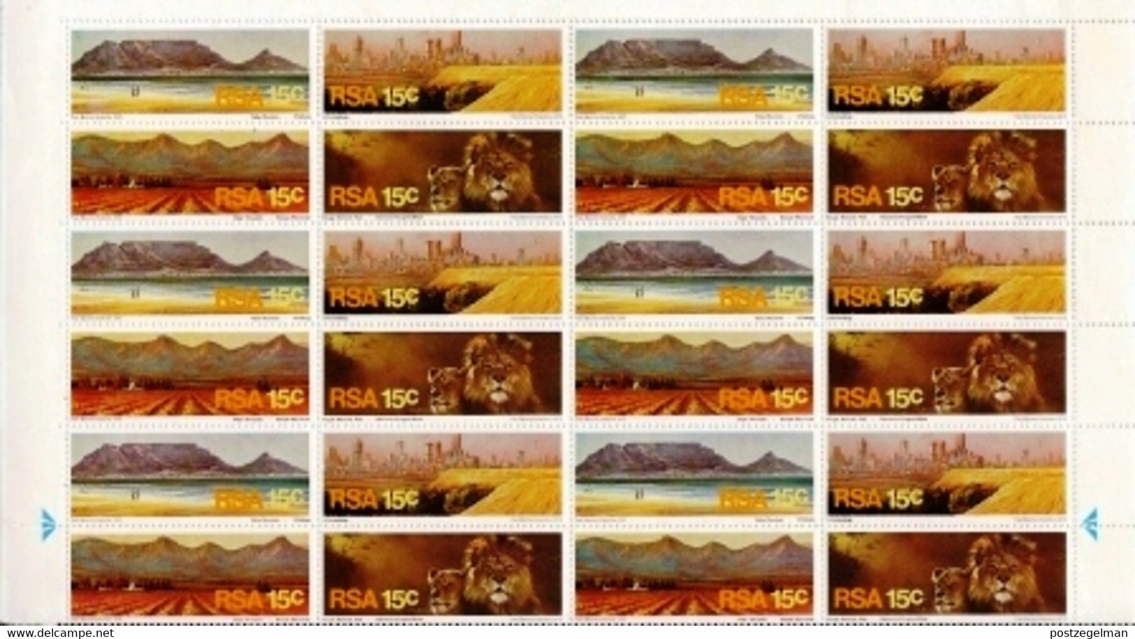 RSA, 1975, 24 MNH Stamp(s) On Full Sheet(s) ,  Tourism Michel Nr(s).  484-487, Scannr. F2587 - Unused Stamps
