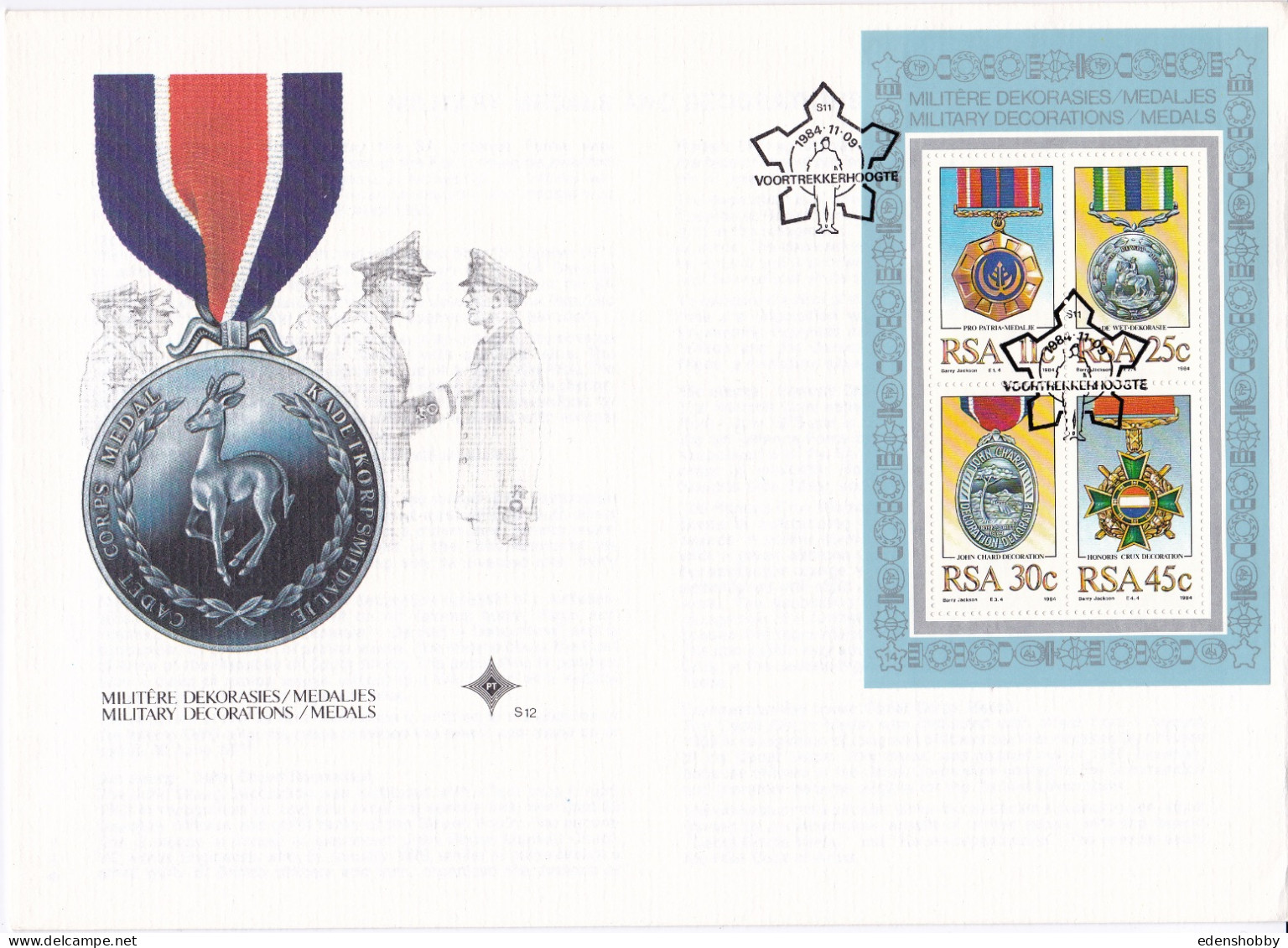 1984 SOUTH AFRICA RSA 7 Official First day Covers FDC 4.7, 4.8. 4.9, 4.9. 4.9a, 4.10, S12