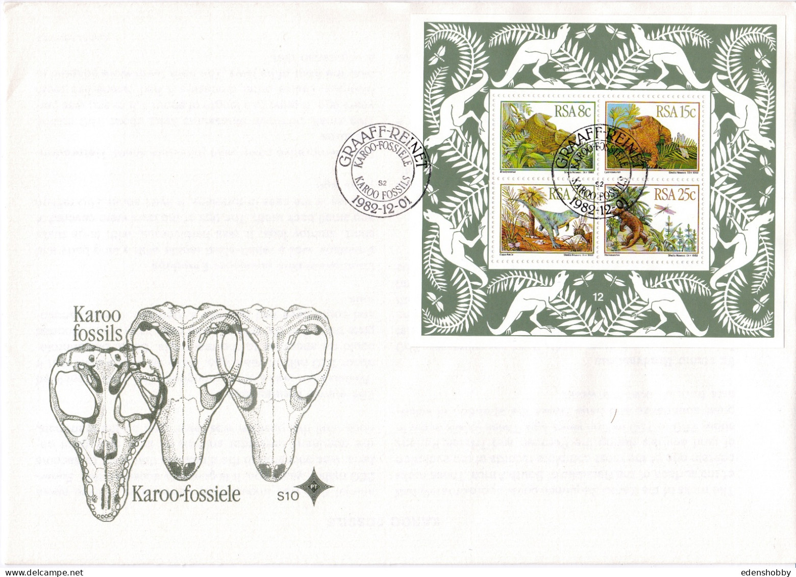 1982 SOUTH AFRICA RSA 6 Official First Day Covers  FDC 3.34, 3.35, 3.36, S9, 4.1, 4.2, S10 - Lettres & Documents