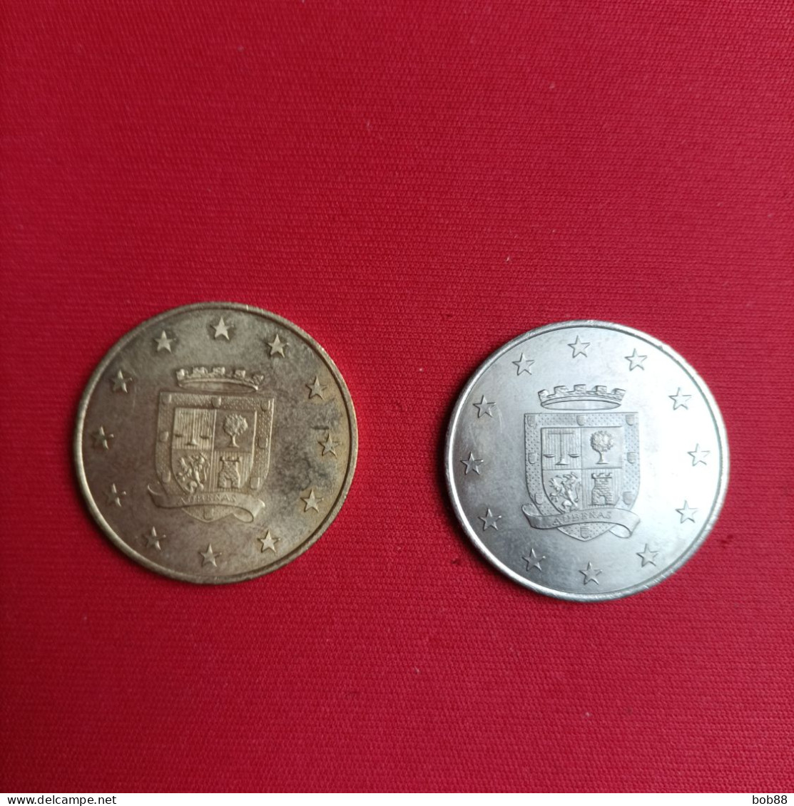 PIECES 1 ET 2 EURO TEMPORAIRE VILLE D'AUBENAS - Euros Des Villes