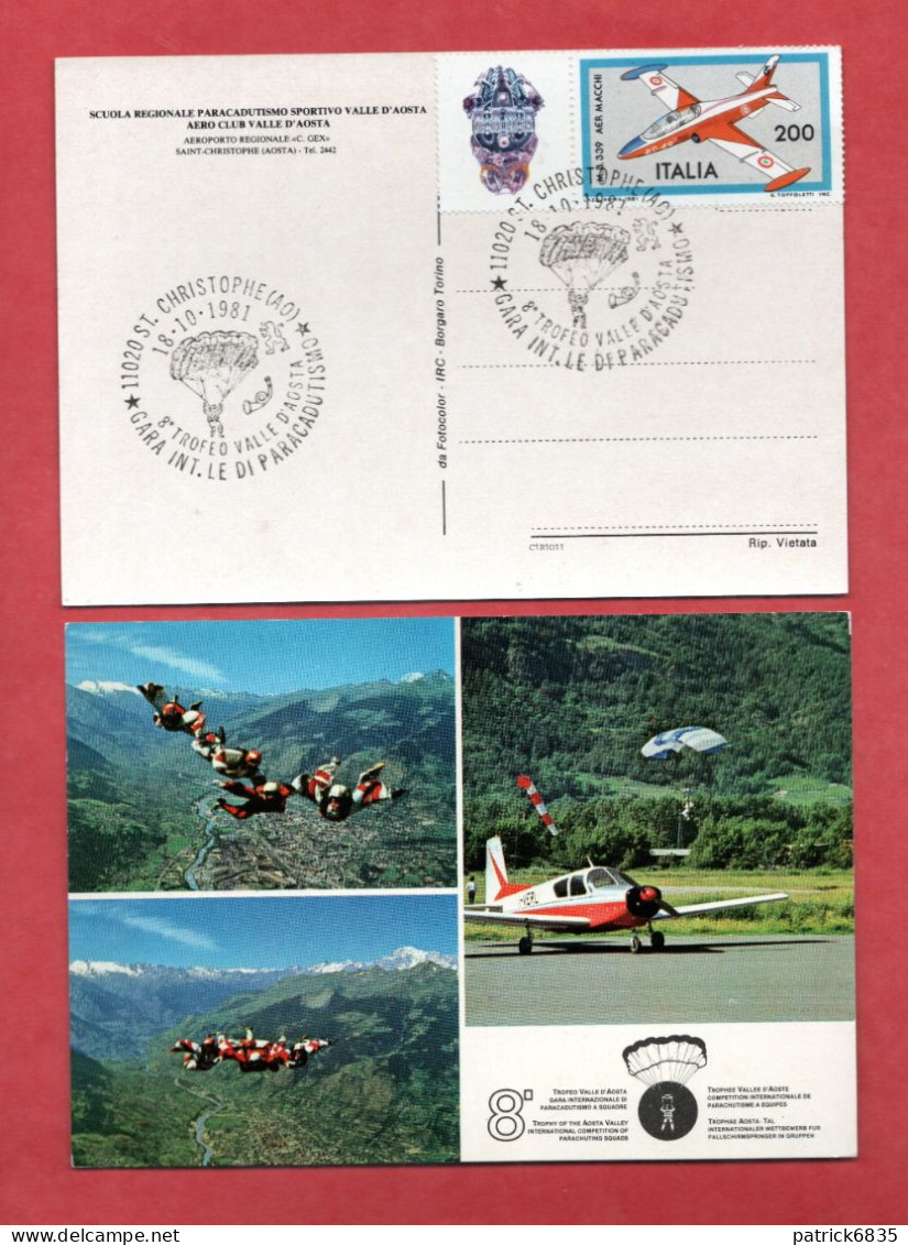 Saint Christophe - (AO) 1981 - Gara Int. Di Paracadutismo, 8° Trofeo Valle D'Aosta - Parachutisme