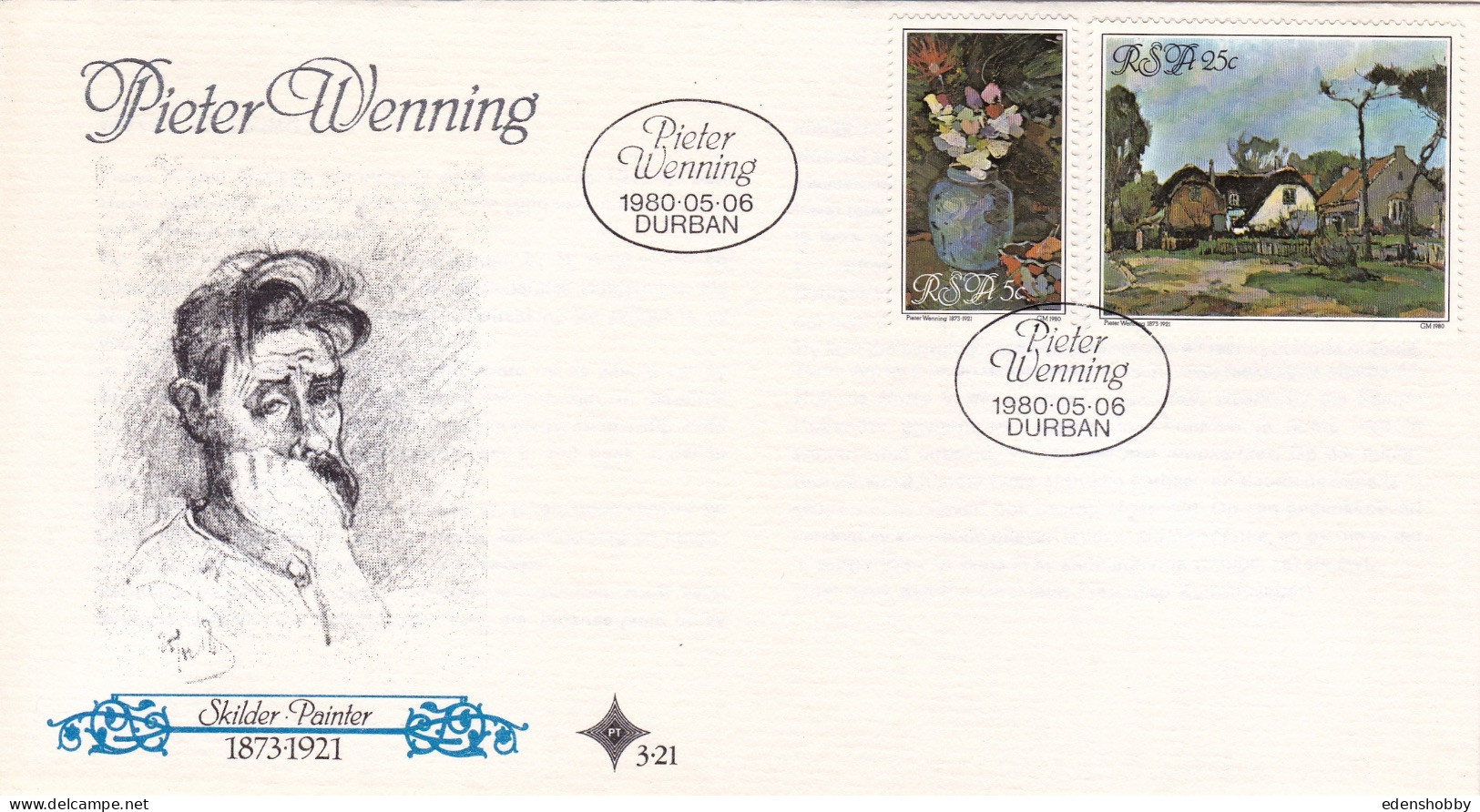 1980 SOUTH AFRICA RSA 8 Official First Day Covers  FDC 3.21, S5, 3.22, 3.23, 3.24, 3.25, S6, 3.26 - Brieven En Documenten