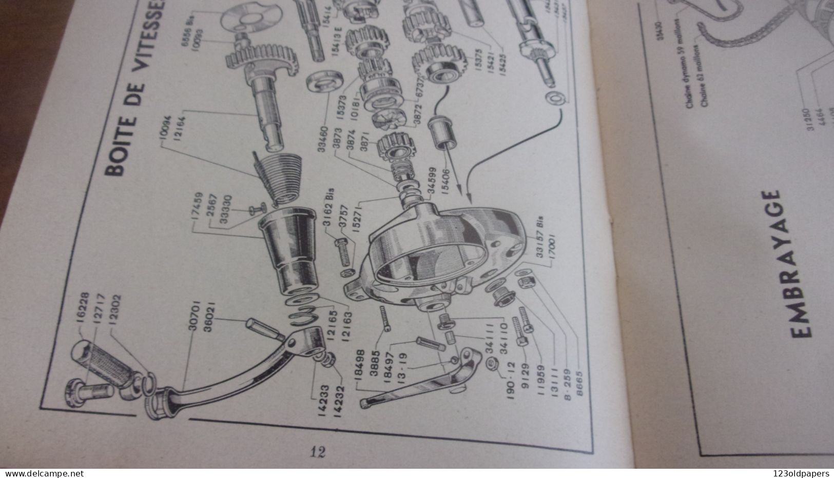 Catalogue 1951 TARIF DES PIECES DETACHEES  Cycles Motocyclettes "TERROT"  DIJON 500 CM3 TYPE RGST 32 PAGES