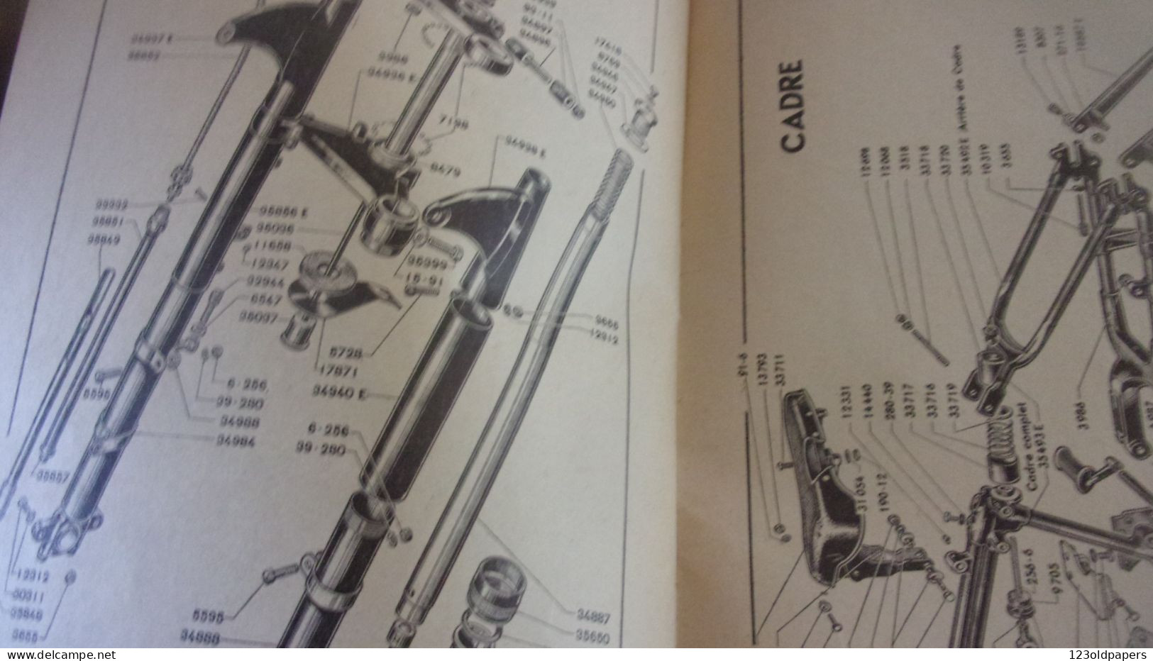 Catalogue 1951 TARIF DES PIECES DETACHEES  Cycles Motocyclettes "TERROT"  DIJON  TYPE 350 CM3 HCTL