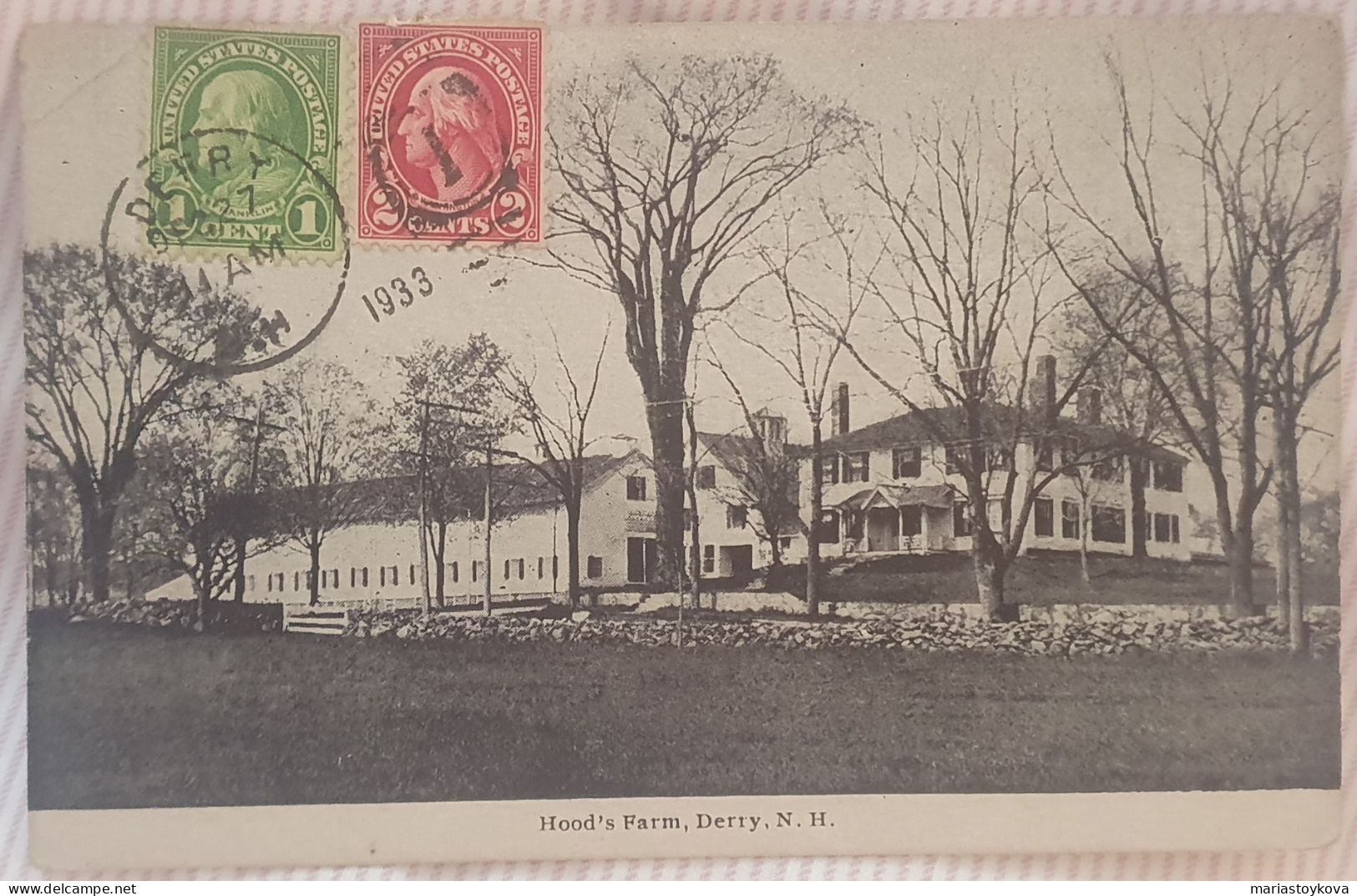 1933.PC US, NH, DERRY, HOOD'S FARM, Vintage Postcard - Derry Village