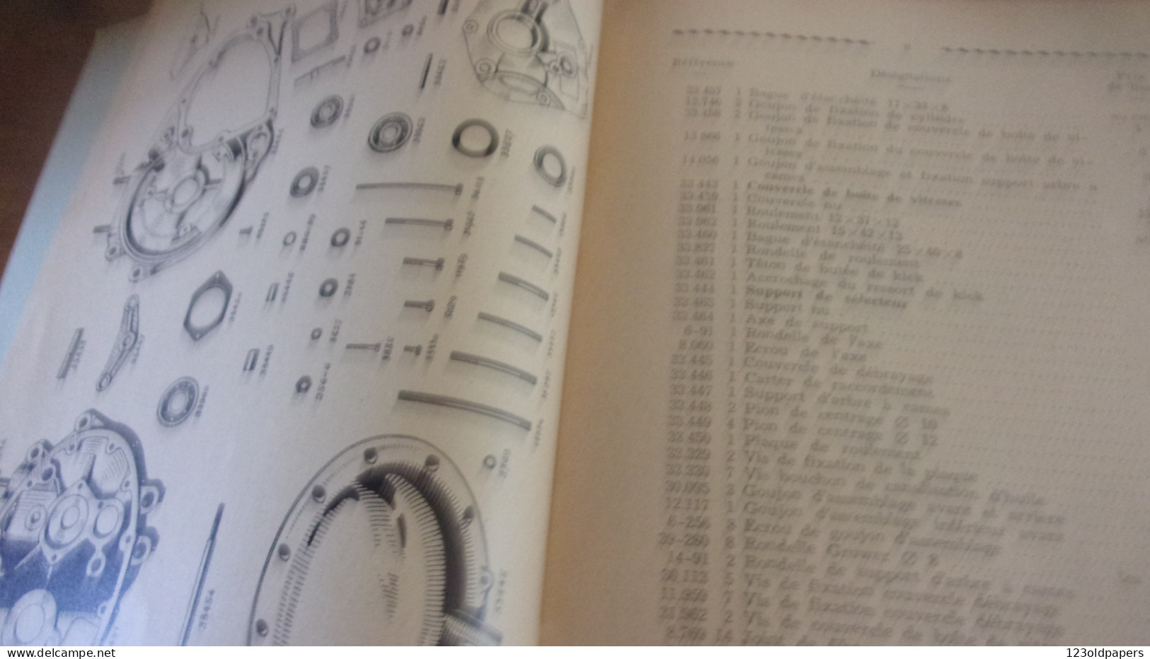 Catalogue 1936 TARIF DES PIECES DETACHEES  Cycles Motocyclettes "TERROT"  DIJON  TYPE  125 CC EP