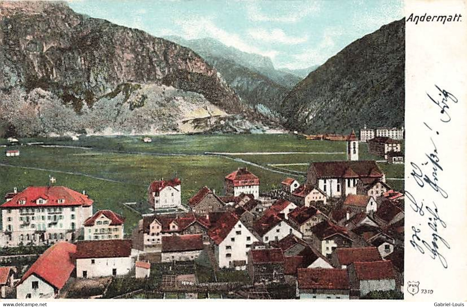 Andermatt Dorfpartie 1904 Cachet Krieg.Kommissariat - Andermatt