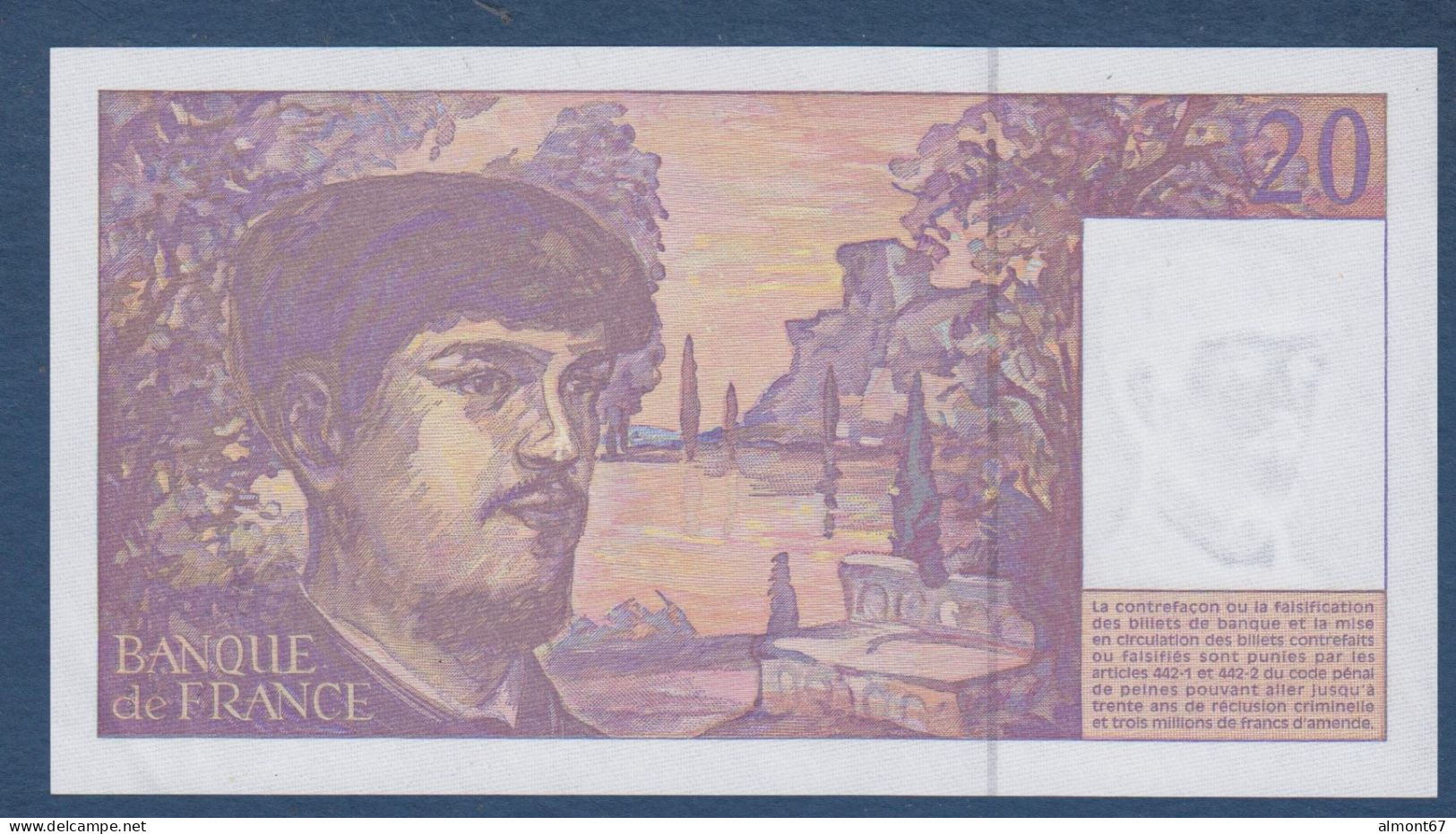 20 Francs  Debussy  De 1997 - 20 F 1980-1997 ''Debussy''