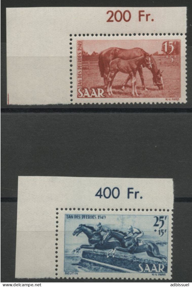 SARRE SAAR N° 253 + 254 Avec Coin De Feuille COTE 50 € Neufs ** (MNH). Qualité TB - Unused Stamps