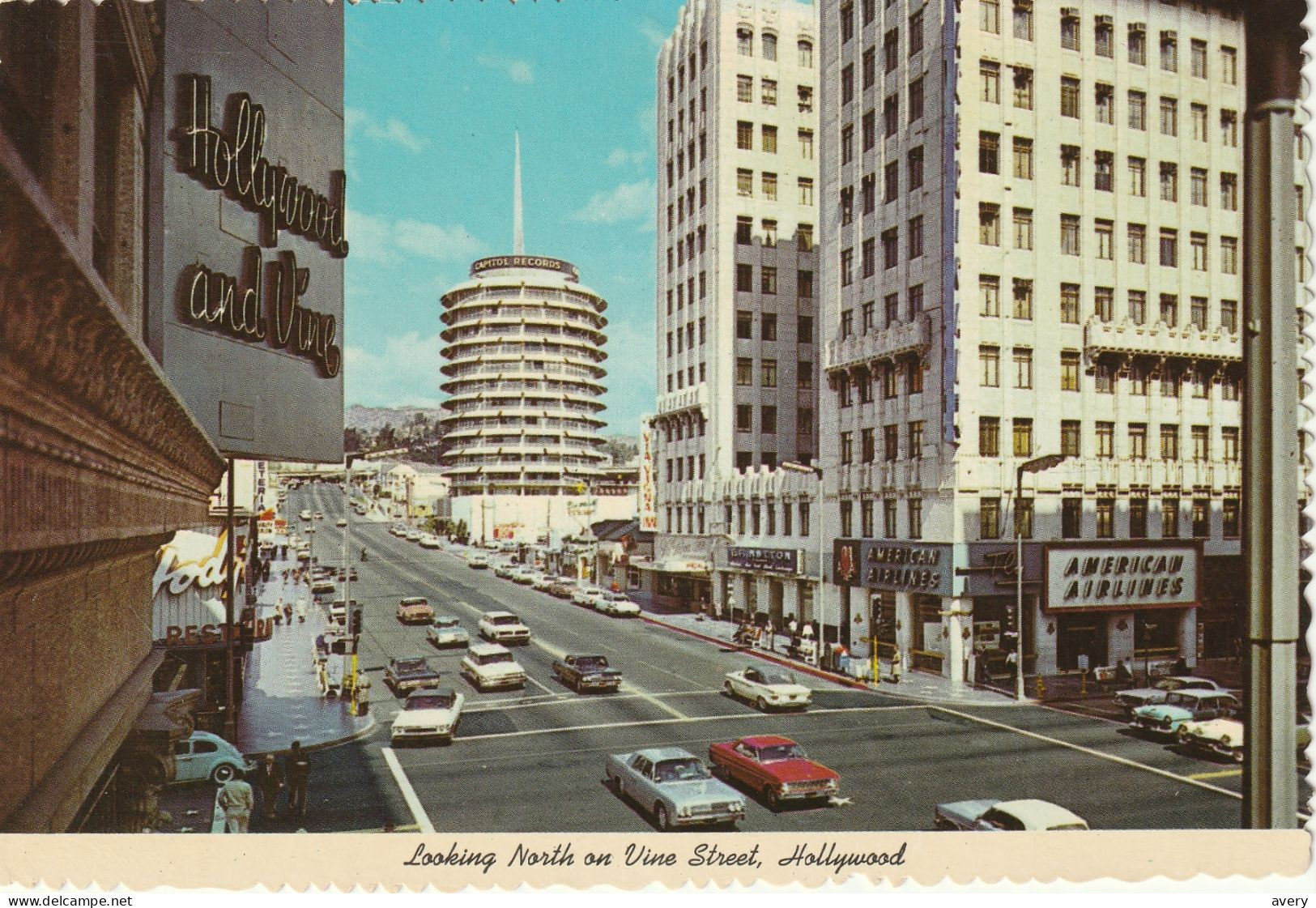 Looking North On Vine Street, Hollywood, California  Vintage Cars - Los Angeles