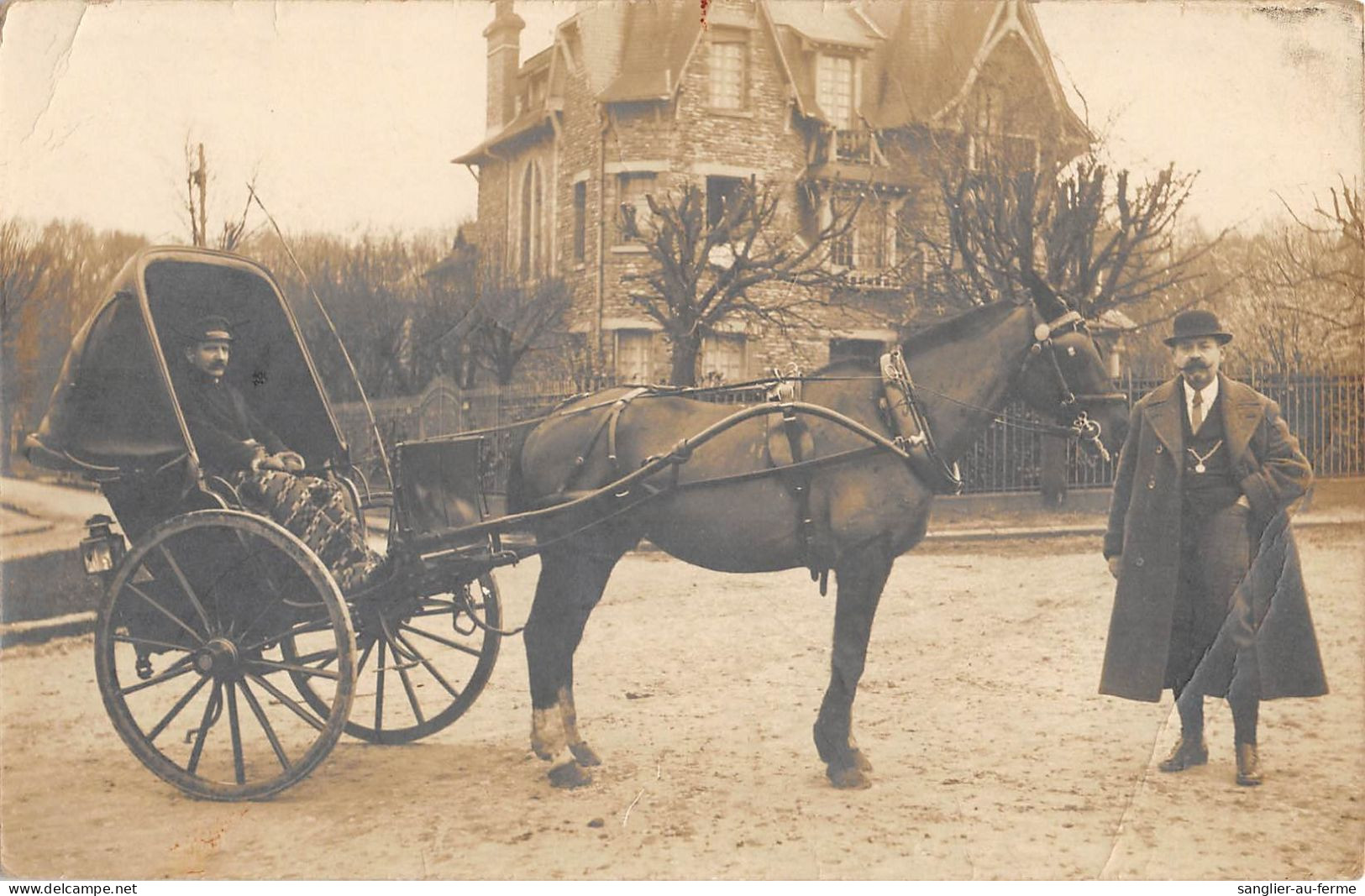 CPA 92 VAUCRESSON CARTE PHOTO (au Verso BREARD VAUCRESSON PHOT. ATTELAGE GROS PLAN - Vaucresson