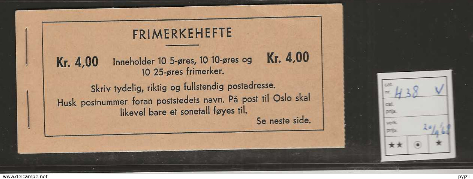 1968 MNH Norway, Booklet Facit H38-V - Carnets