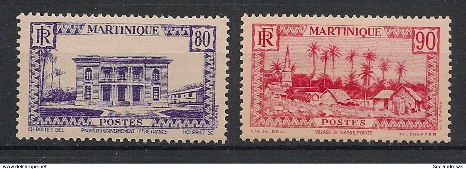 MARTINIQUE - 1933-38 - N°Yv. 146A Et 147 - 80c / 90c - Neuf Luxe ** / MNH / Postfrisch - Neufs