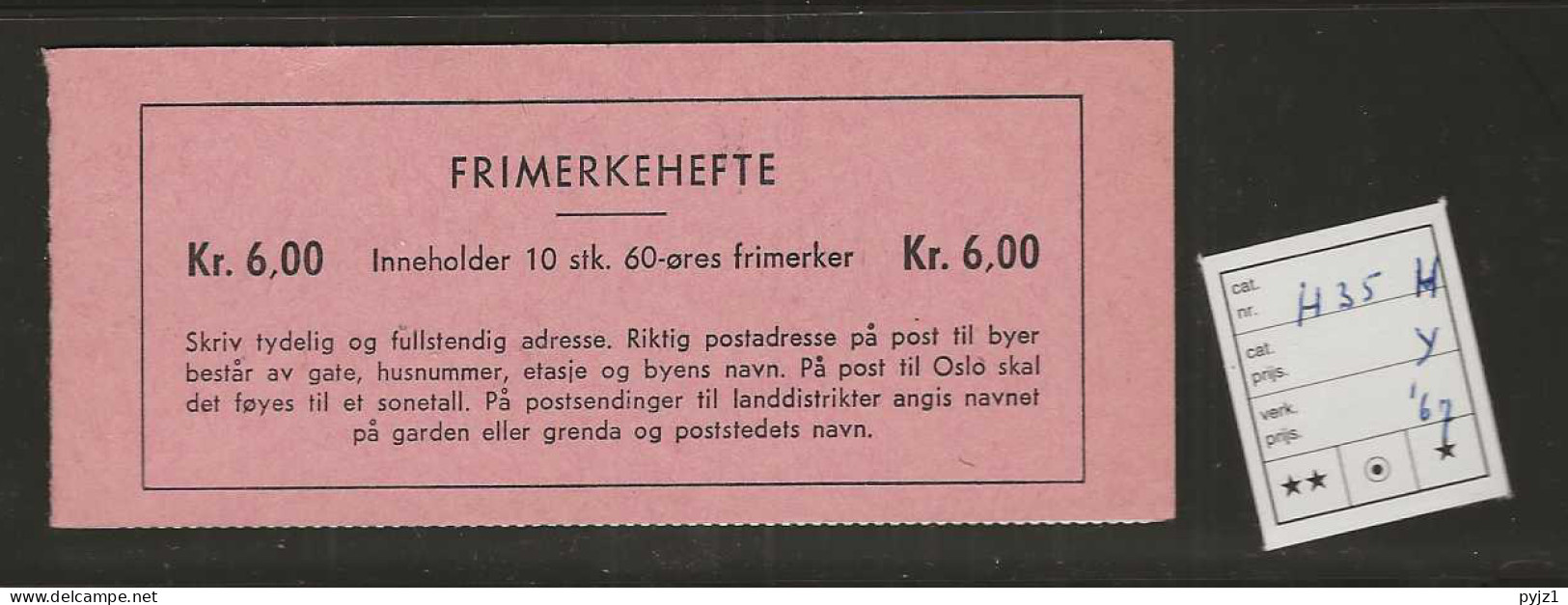 1967 MNH Norway, Booklet Facit H35-H - Markenheftchen