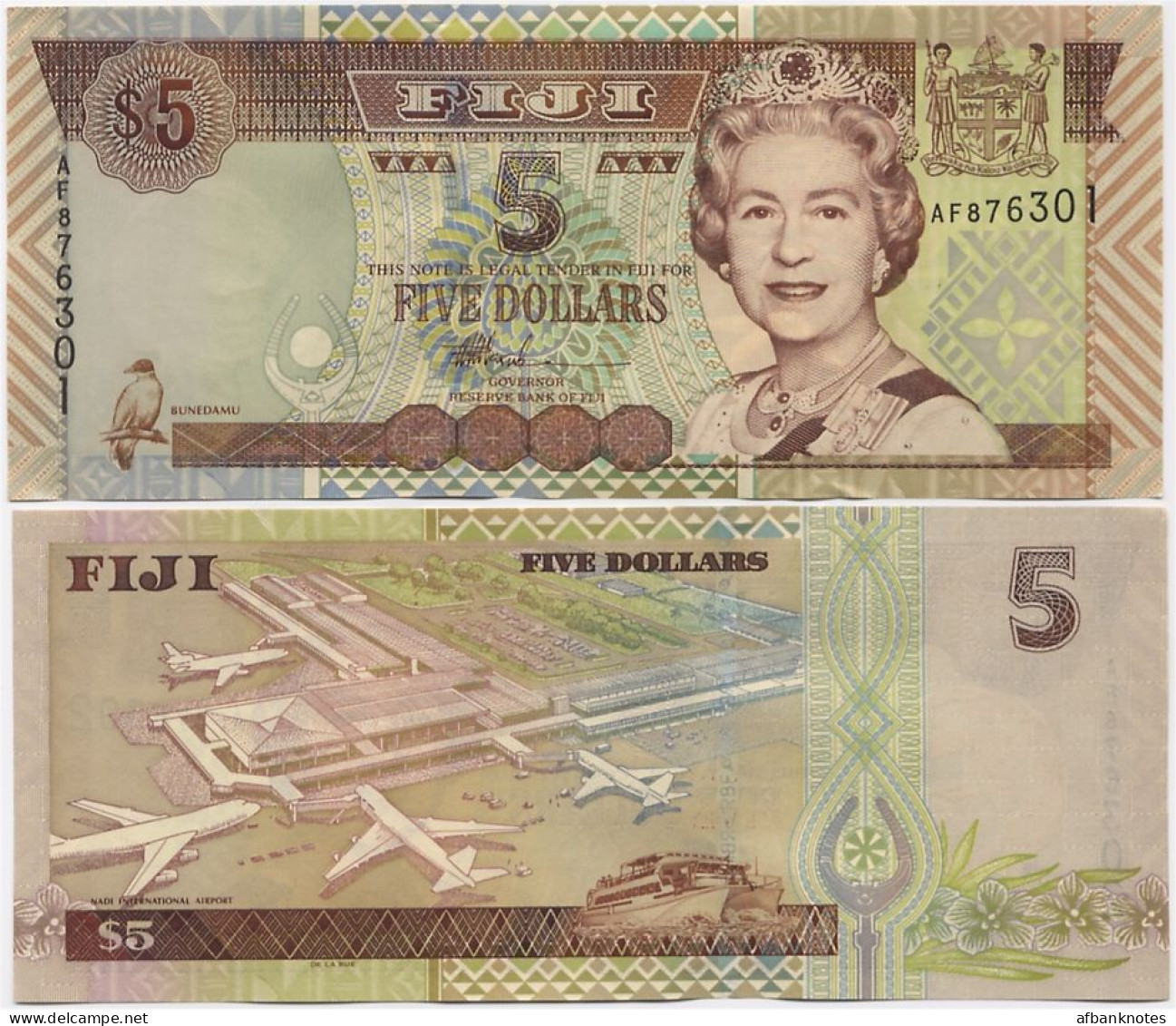 FIJI       5 Dollars       P-105b        ND (2002)       UNC - Fidji