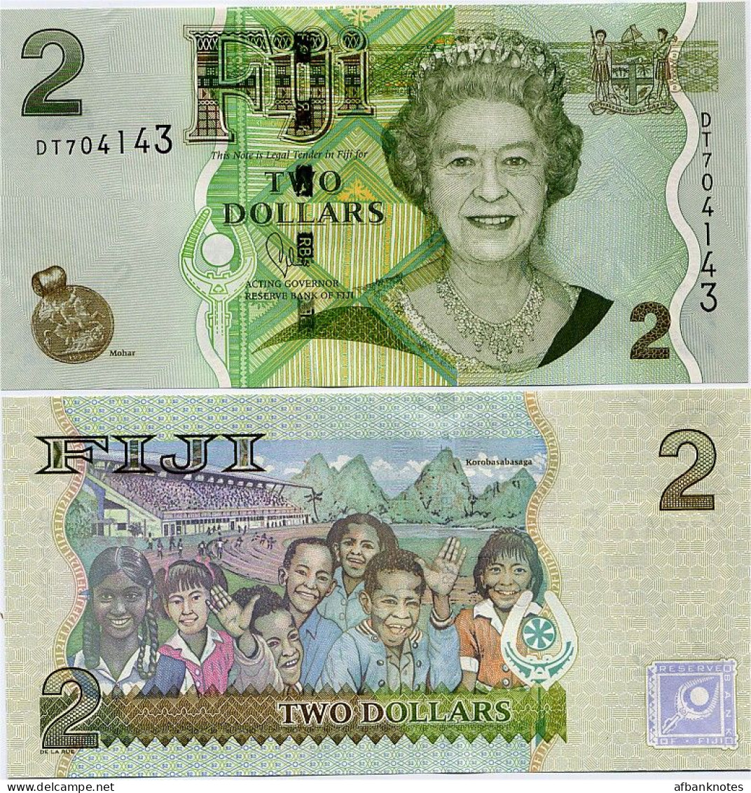 FIJI       2 Dollars       P-109b        ND (2010)       UNC - Fidji