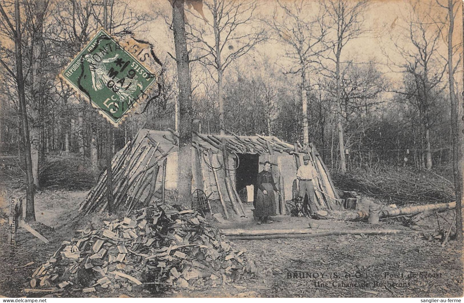 CPA 91 BRUNOY / FORET DE SENART / UNE CABANE DE BUCHERONS - Brunoy