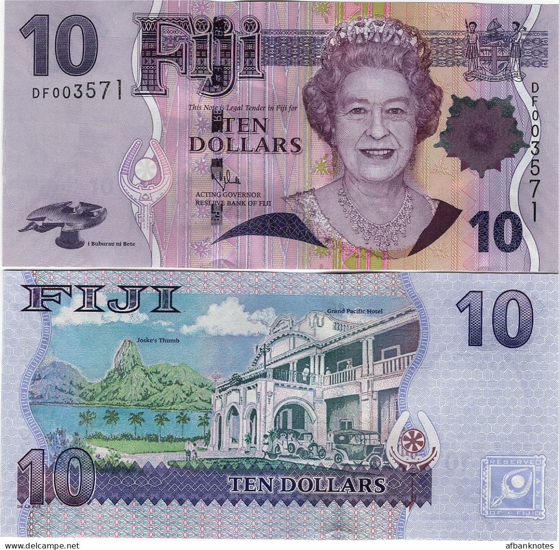 FIJI       10 Dollars       P-111b        ND (2010)       UNC - Fidji