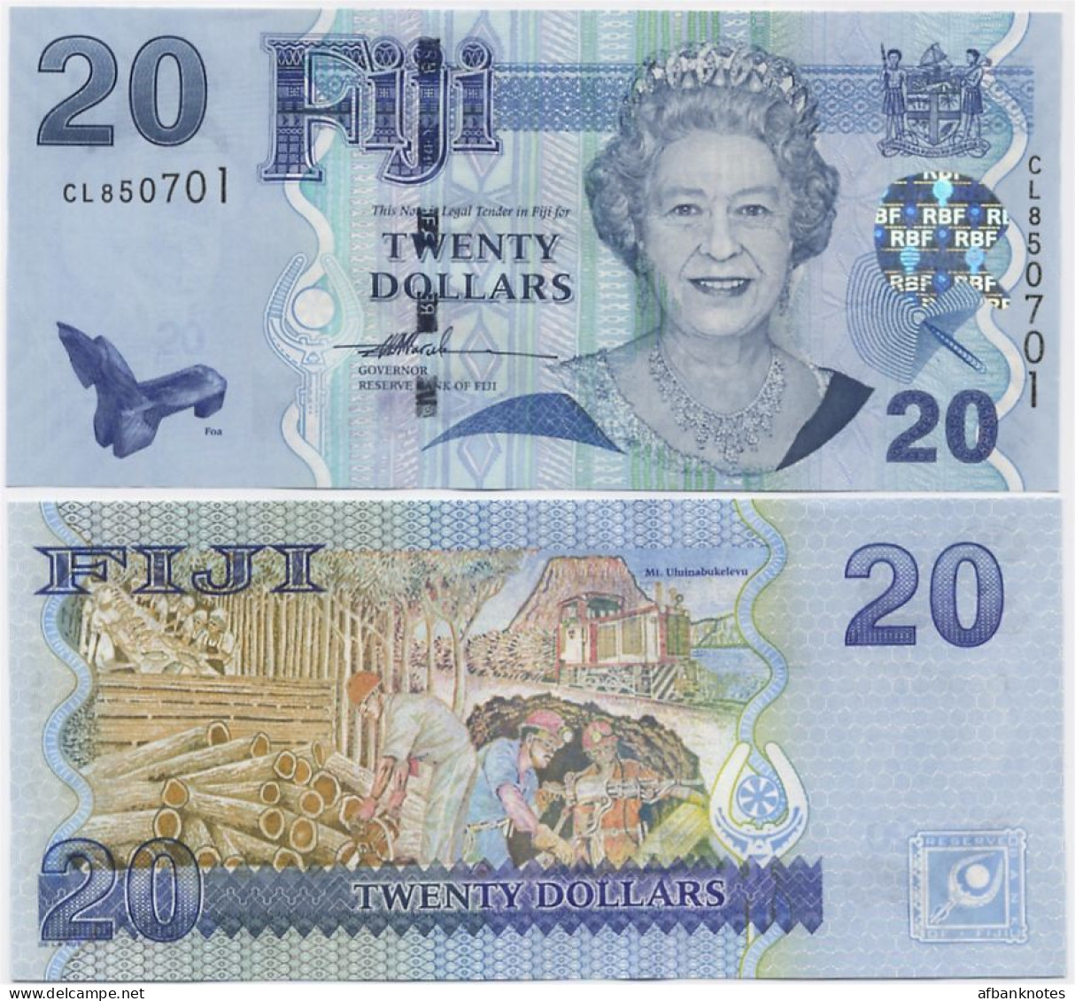 FIJI       20 Dollars       P-112a        ND (2007)       UNC - Fiji