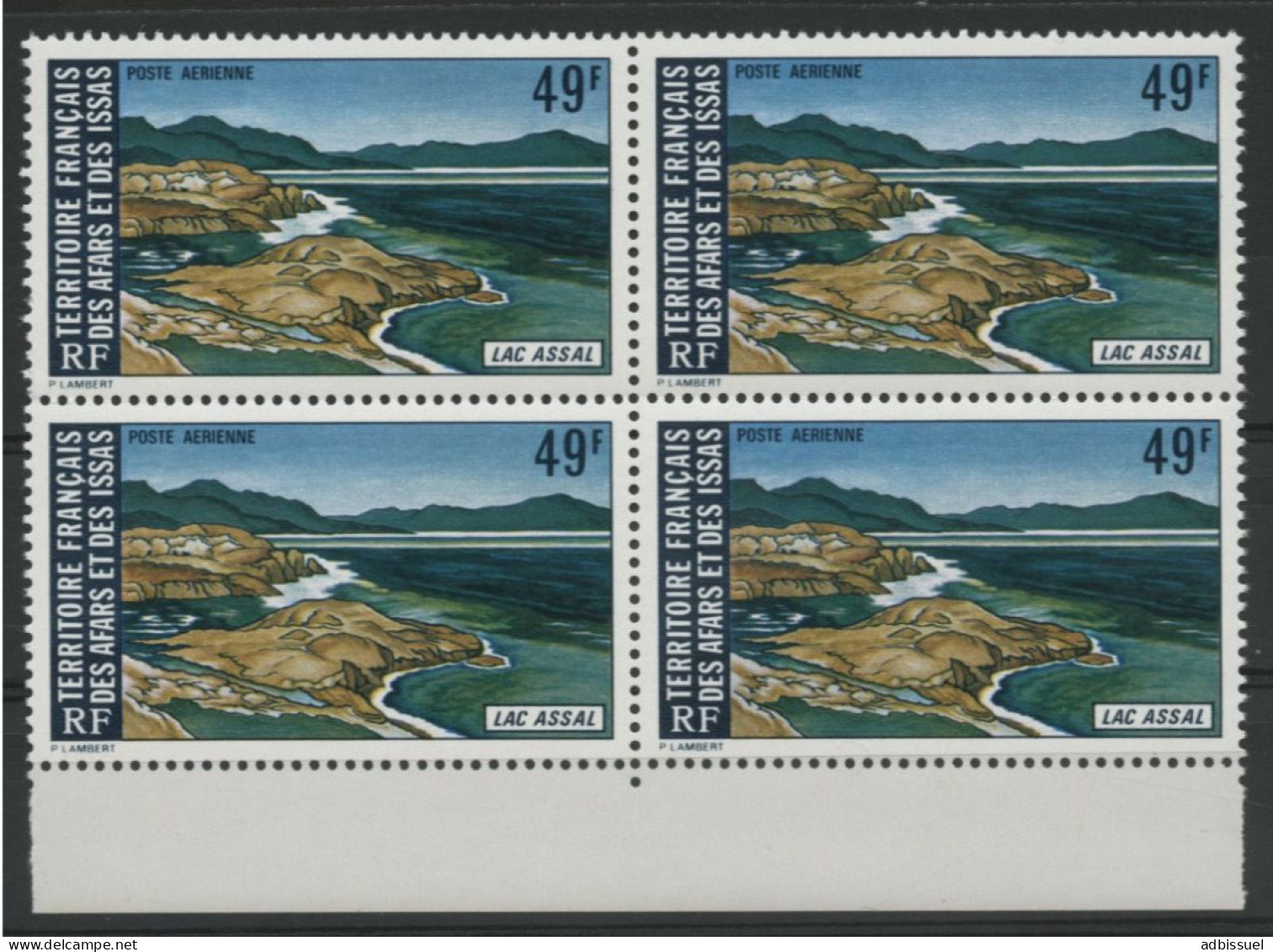 AFARS Et ISSAS COTE 18 € POSTE AERIENNE N° 102 MNH ** Bloc De 4. LAC ASSAL. TB/VG - Unused Stamps