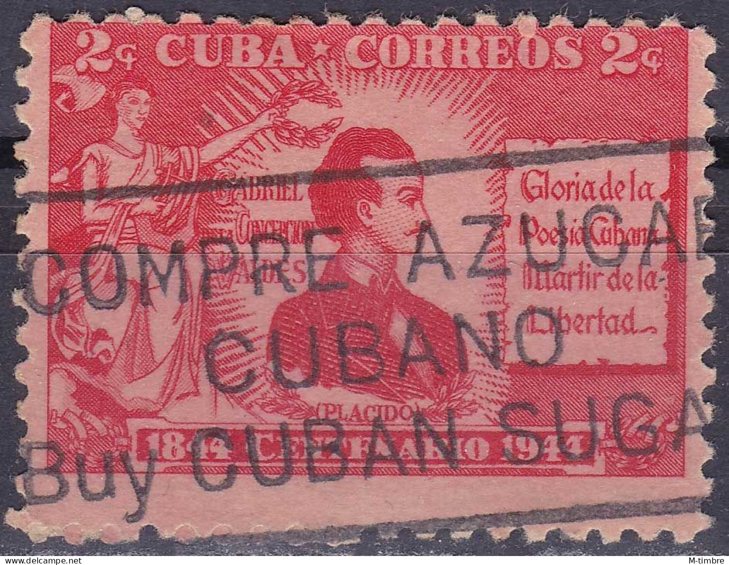 Cuba YT 294 Mi 205 Année 1946 (Used °) Gabriel De La Concepción Valdés - Poète - Oblitérés