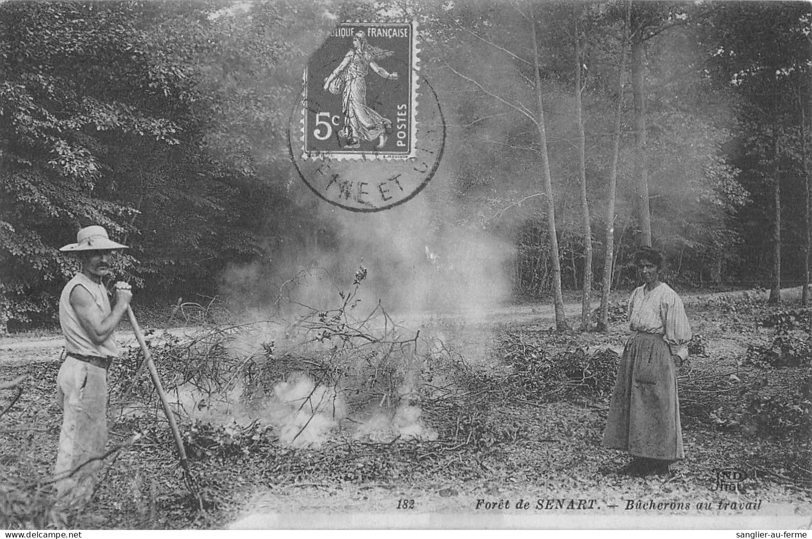 CPA 91 FORET DE SENART / BUCHERON AU TRAVAIL - Sénart