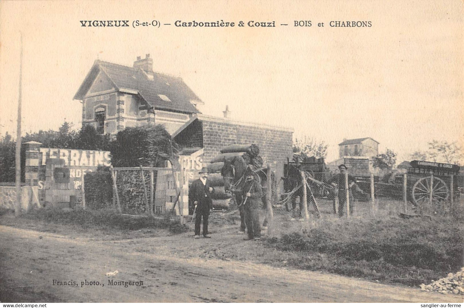 CPA 91 VIGNEUX / CARBONNIERE ET COUZI / BOIS ET CHARBONS / Cpa Rare - Vigneux Sur Seine