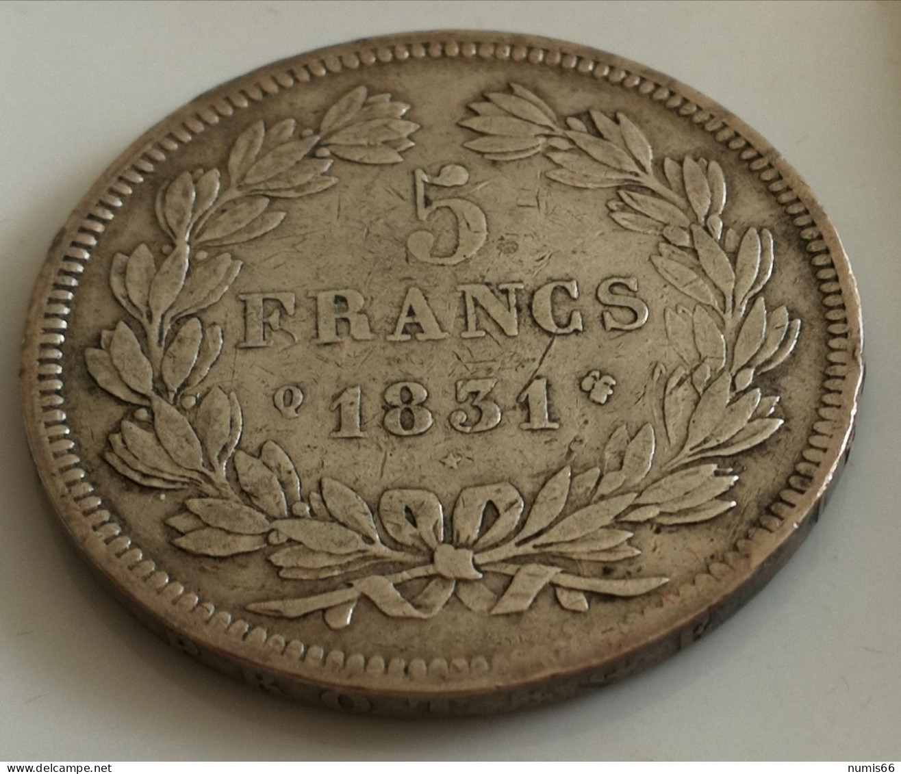 5 FR  Type Domard Tranche En Relief 1831 Q - 5 Francs