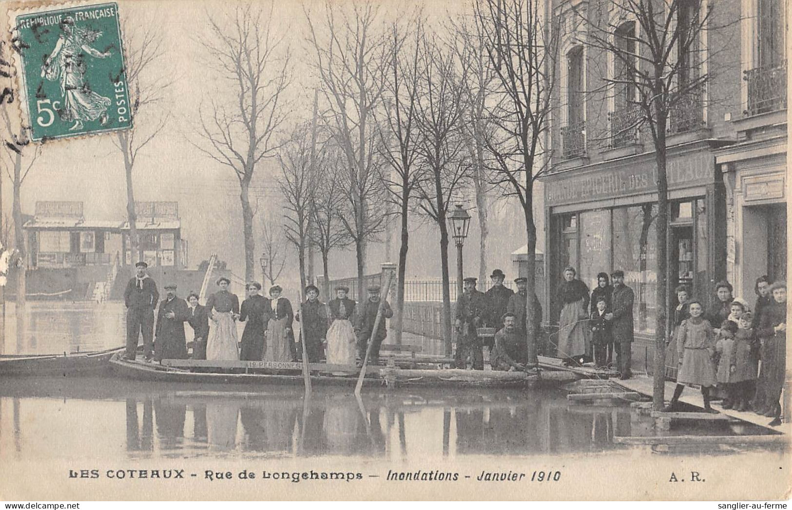 CPA 92 LES COTEAUX / RUE DE LONGCHAMPS / INONDATIONS 1910 - Sonstige & Ohne Zuordnung