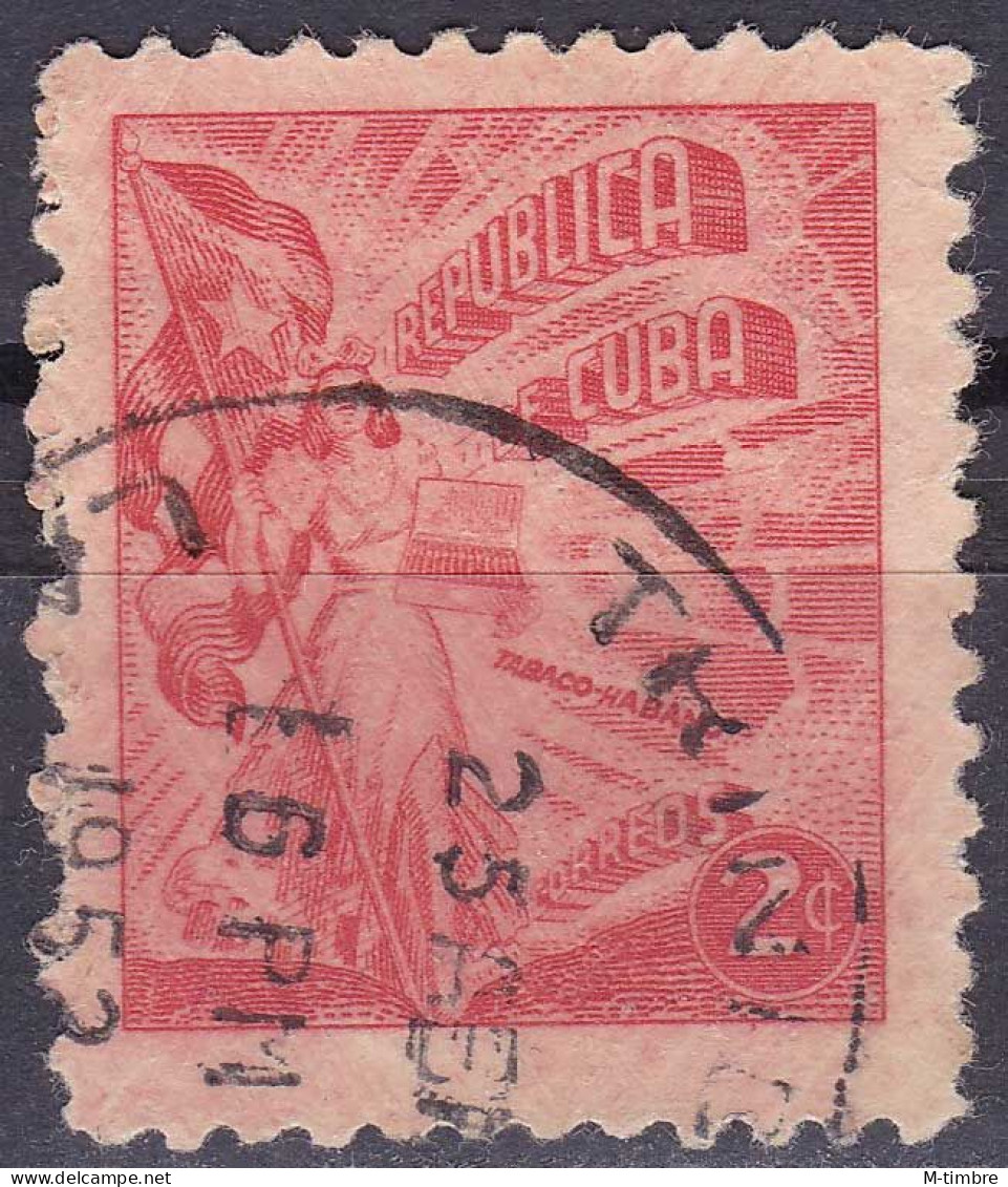 Cuba (Perf.10x10) YT 330B Mi 230 Année 1950 (Used °) Industrie Du Tabac - Drapeau - Oblitérés