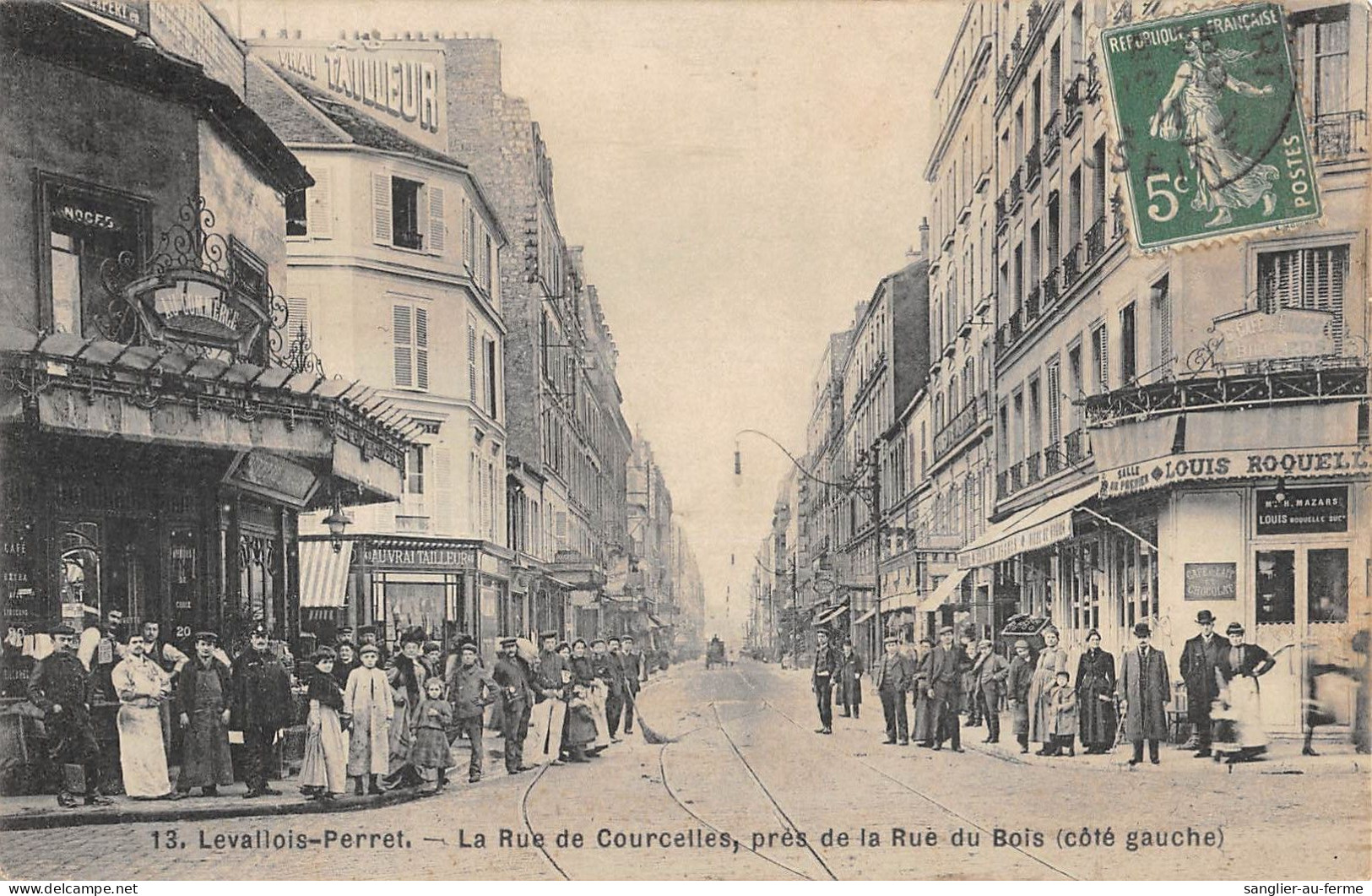 CPA 92 LEVALLOIS PERRET / LA RUE DE COURCELLES / PRES DE LA RUE DU BOIS / COTE GAUCHE - Levallois Perret