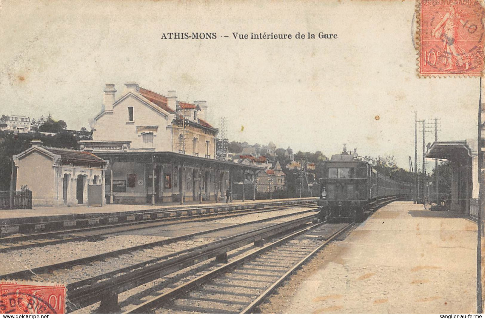 CPA 91 ATHIS MONS / VUE INTERIEUR DE LA GARE / TRAIN - Athis Mons