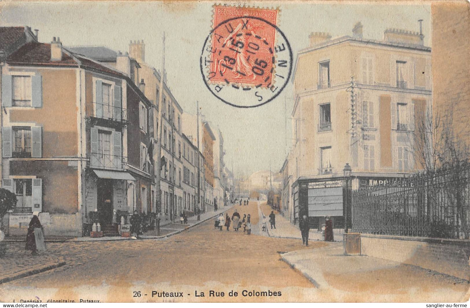 CPA 91 PUTEAUX / LA RUE DE COLOMBES / Cliché Rare - Puteaux